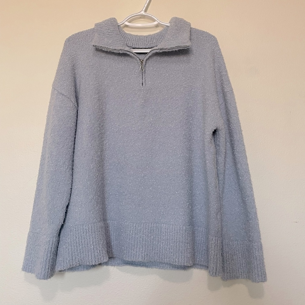 Light blue half zip sweater